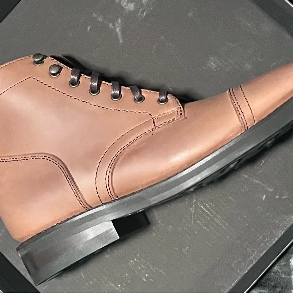 NWT Thursday Brown Leather Boots Mens - Picture 1 of 8